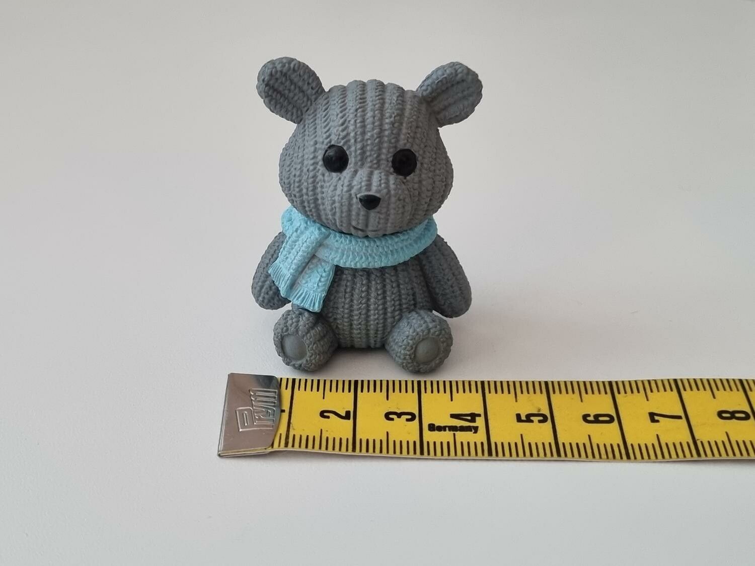 Nalle miniatyr, miniatyrnalle, mininalle (22 gram, grå)