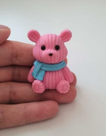 Nalle miniatyr, miniatyrnalle, mininalle (22 gram, rosa)
