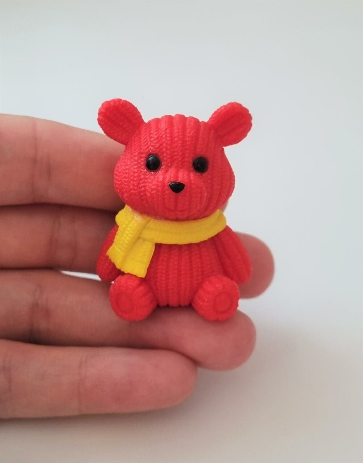 Nalle miniatyr, miniatyrnalle, mininalle (22 gram, röd)