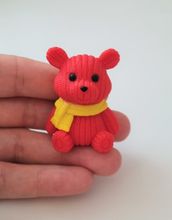 Nalle miniatyr, miniatyrnalle, mininalle (22 gram, röd)