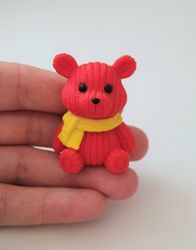 Nalle miniatyr, miniatyrnalle, mininalle (22 gram, röd)