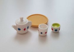 Miniatyr service till dockskåp dockhus (4 delar)