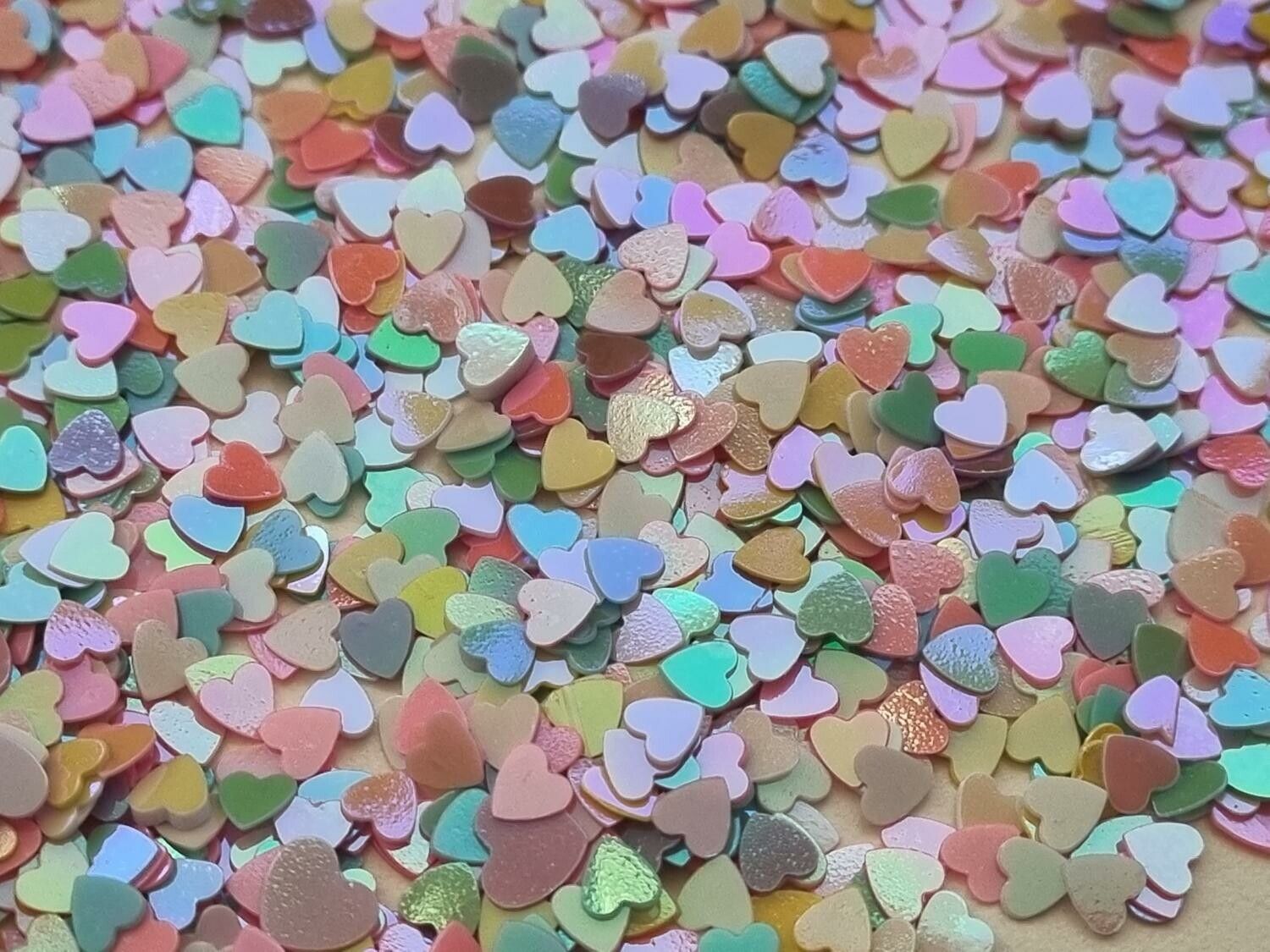 10 gram med konfetti, nagelglitter, dekoration för scrapbooking - Hjärtan