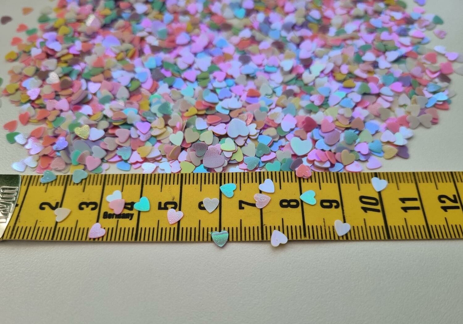 10 gram med konfetti, nagelglitter, dekoration för scrapbooking - Hjärtan