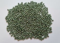 1000 små pärlor, fröpärlor, glaspärlor (2 mm) - Gröna