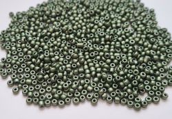 1000 små pärlor, fröpärlor, glaspärlor (2 mm) - Gröna