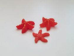 3 st sjöstjärnor. Miniatyrer / figuriner för dockskåpet, tittskåp mm