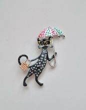 1 st detaljrik brosch hänge - Katt med paraply (variant 1)