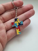 1 st nyckelring Kors, autism / medvetenhet