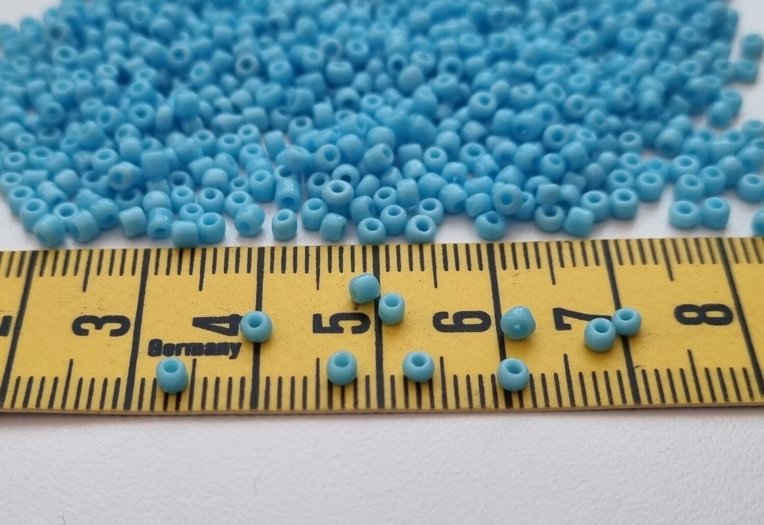 1000 små pärlor, fröpärlor, glaspärlor (2 mm) - Blå