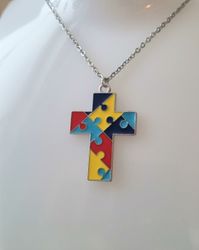 Halsband med pusselbit, autism / medvetenhet