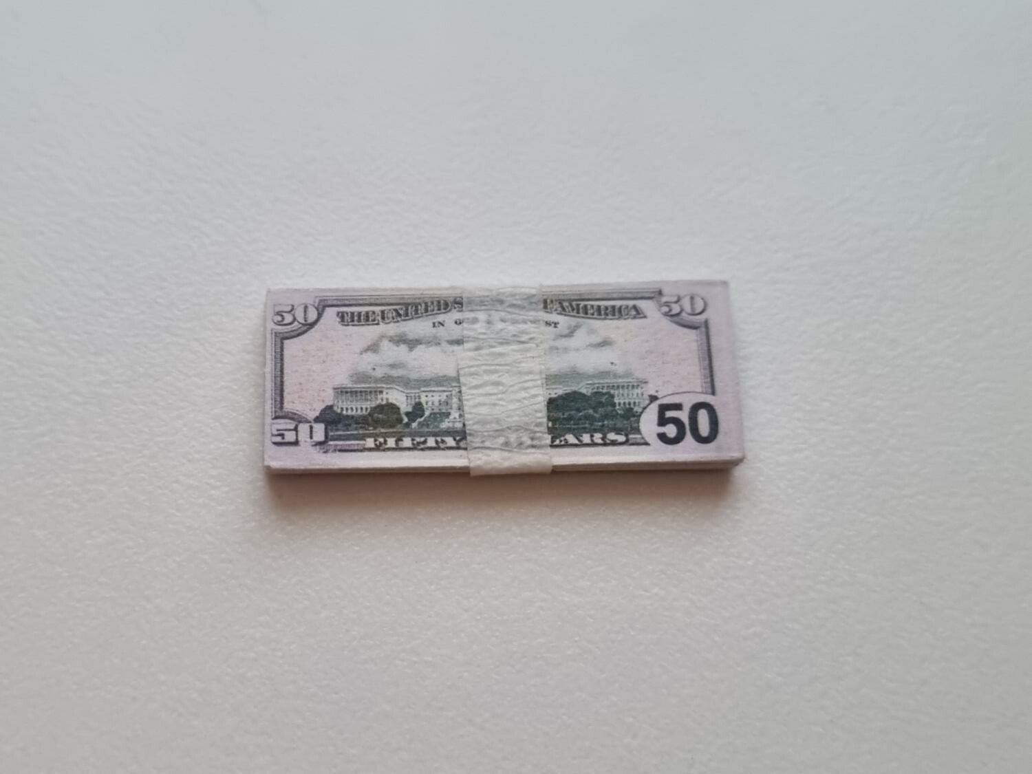 20 st miniatyrer - Sedlar Leksakspengar, Låtsaspengar - 50 dollar