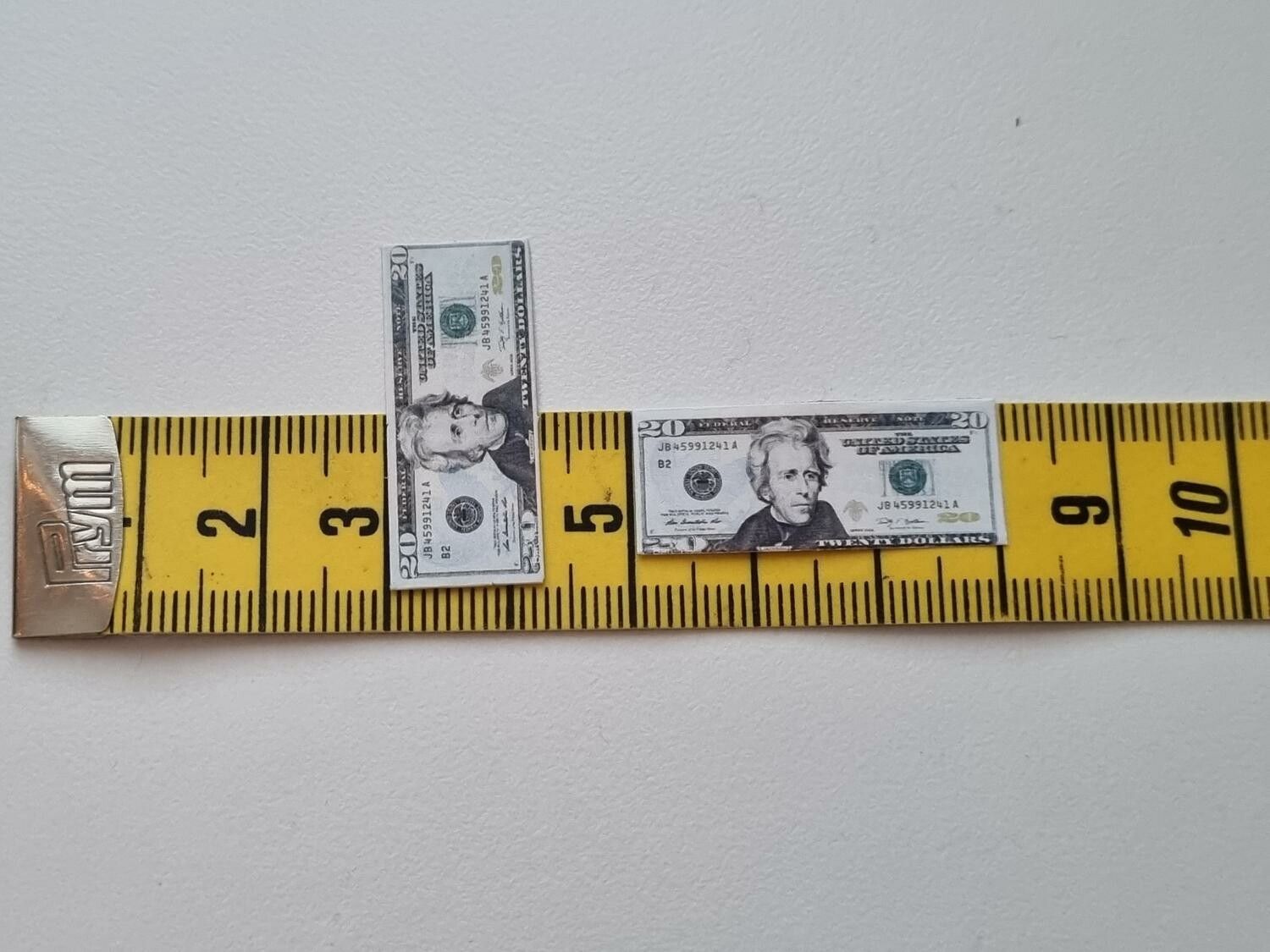 20 st miniatyrer - Sedlar Leksakspengar, Låtsaspengar - 20 dollar