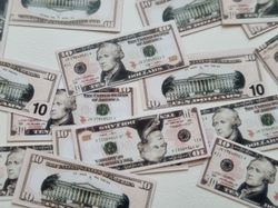 20 st miniatyrer - Sedlar Leksakspengar, Låtsaspengar - 10 dollar