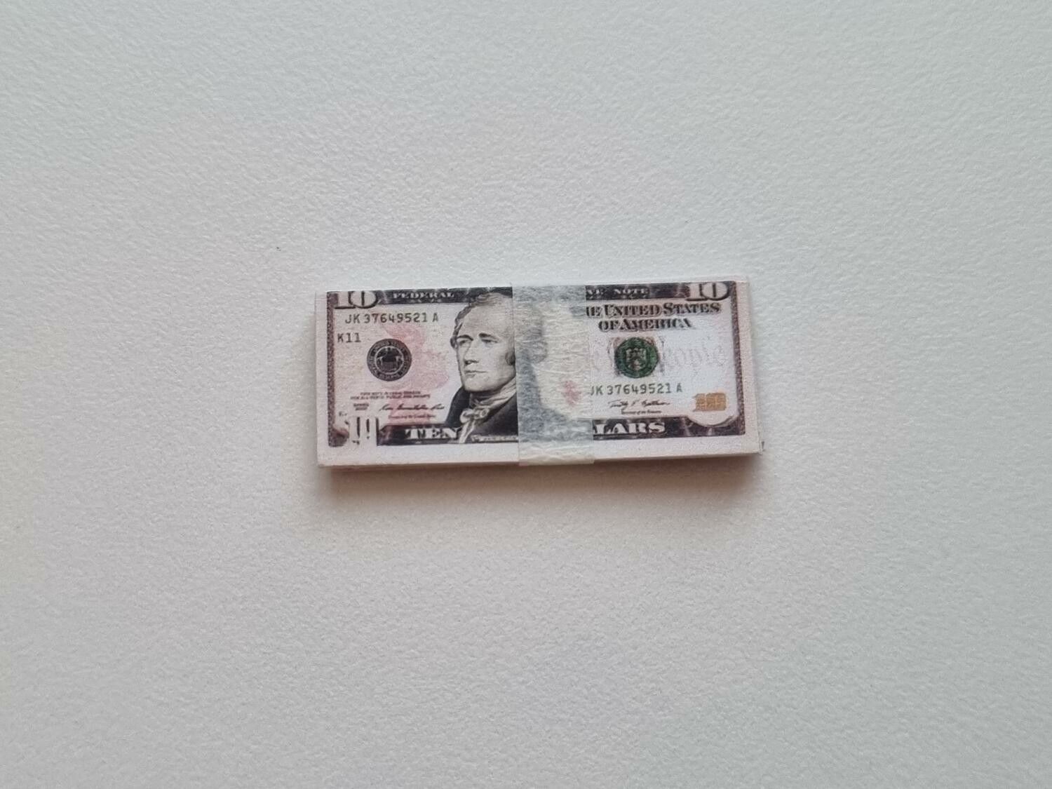 20 st miniatyrer - Sedlar Leksakspengar, Låtsaspengar - 10 dollar