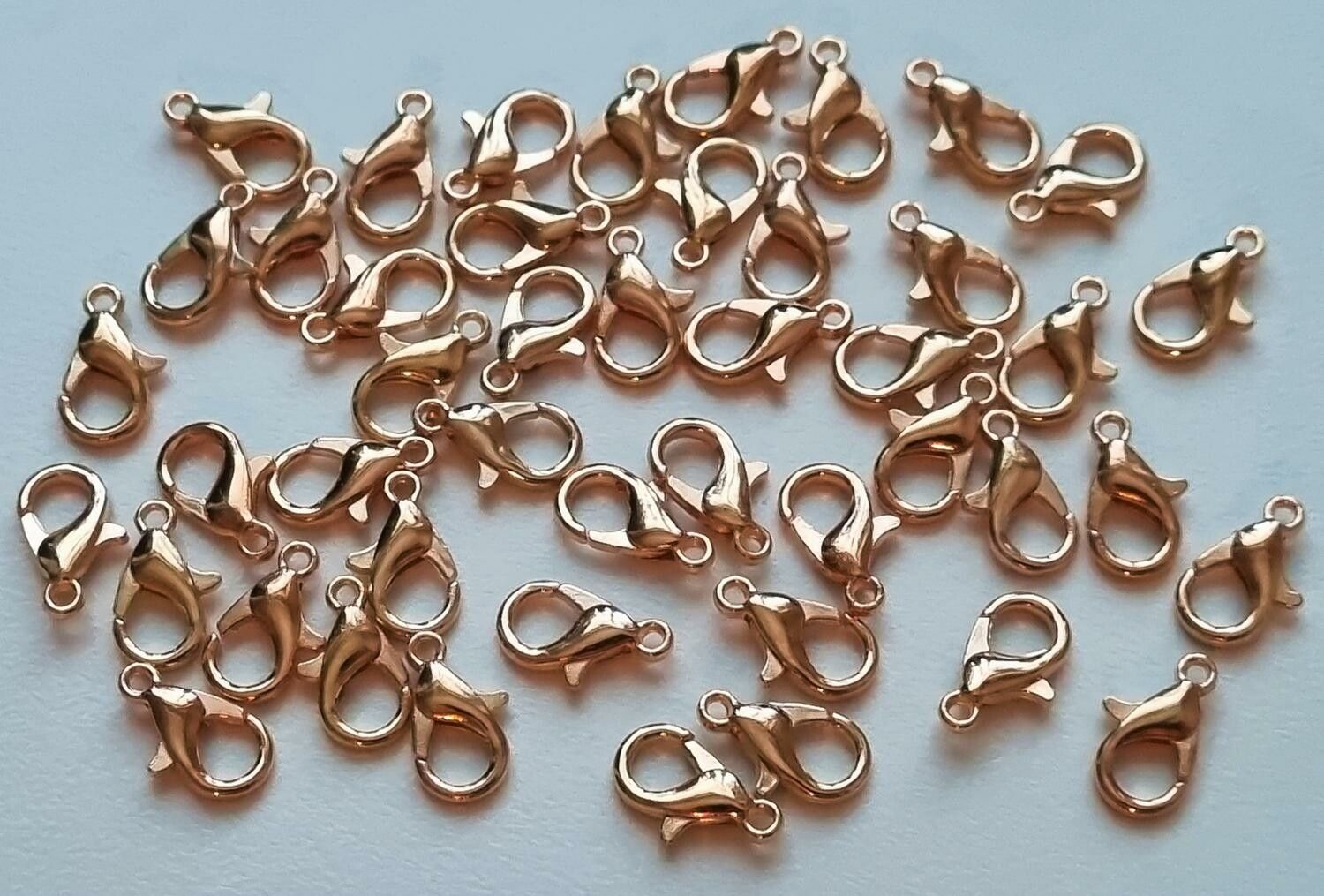 10 st Karbinhakar lobsterlås (roseguld)