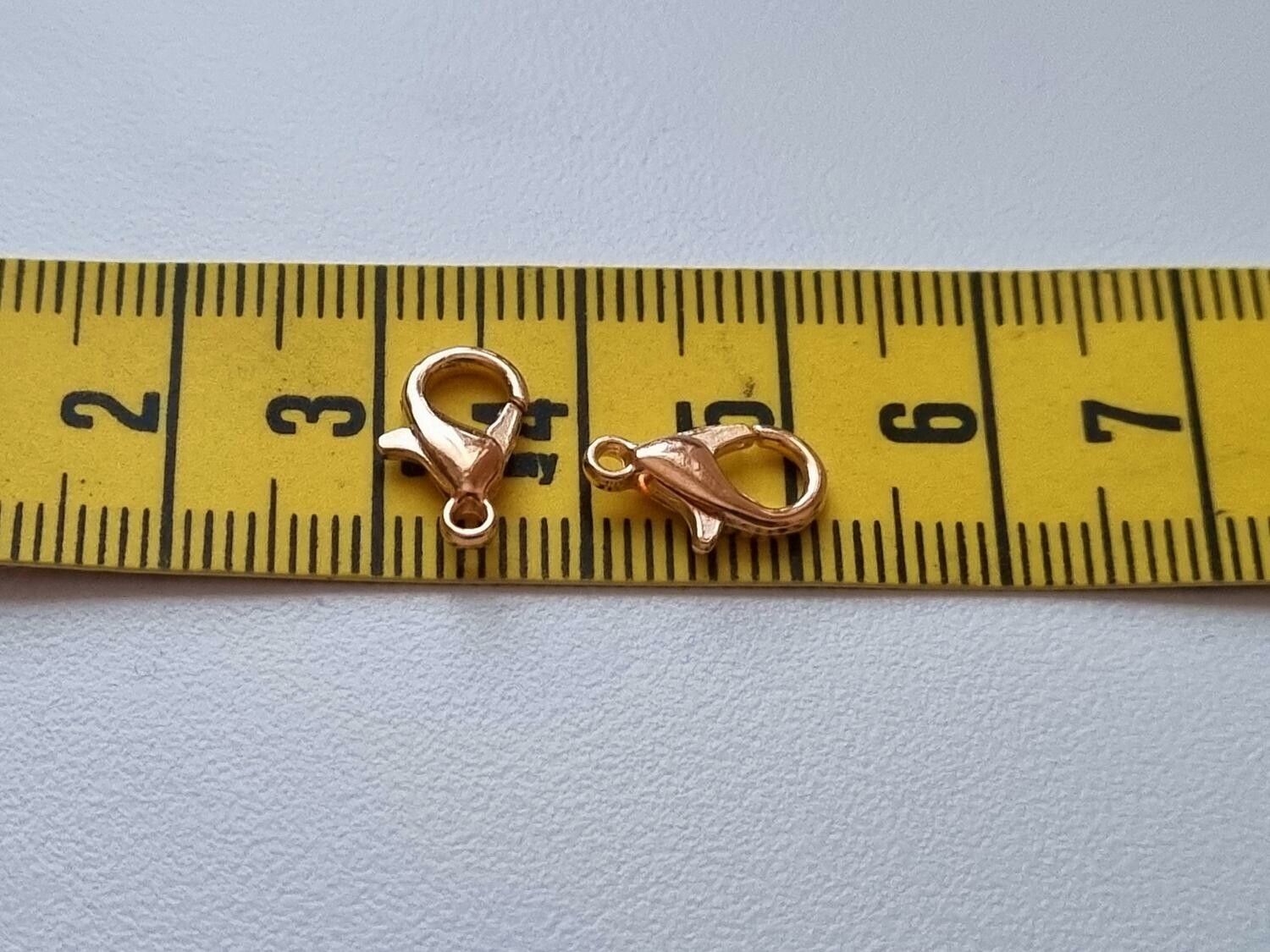 10 st Karbinhakar lobsterlås (roseguld)