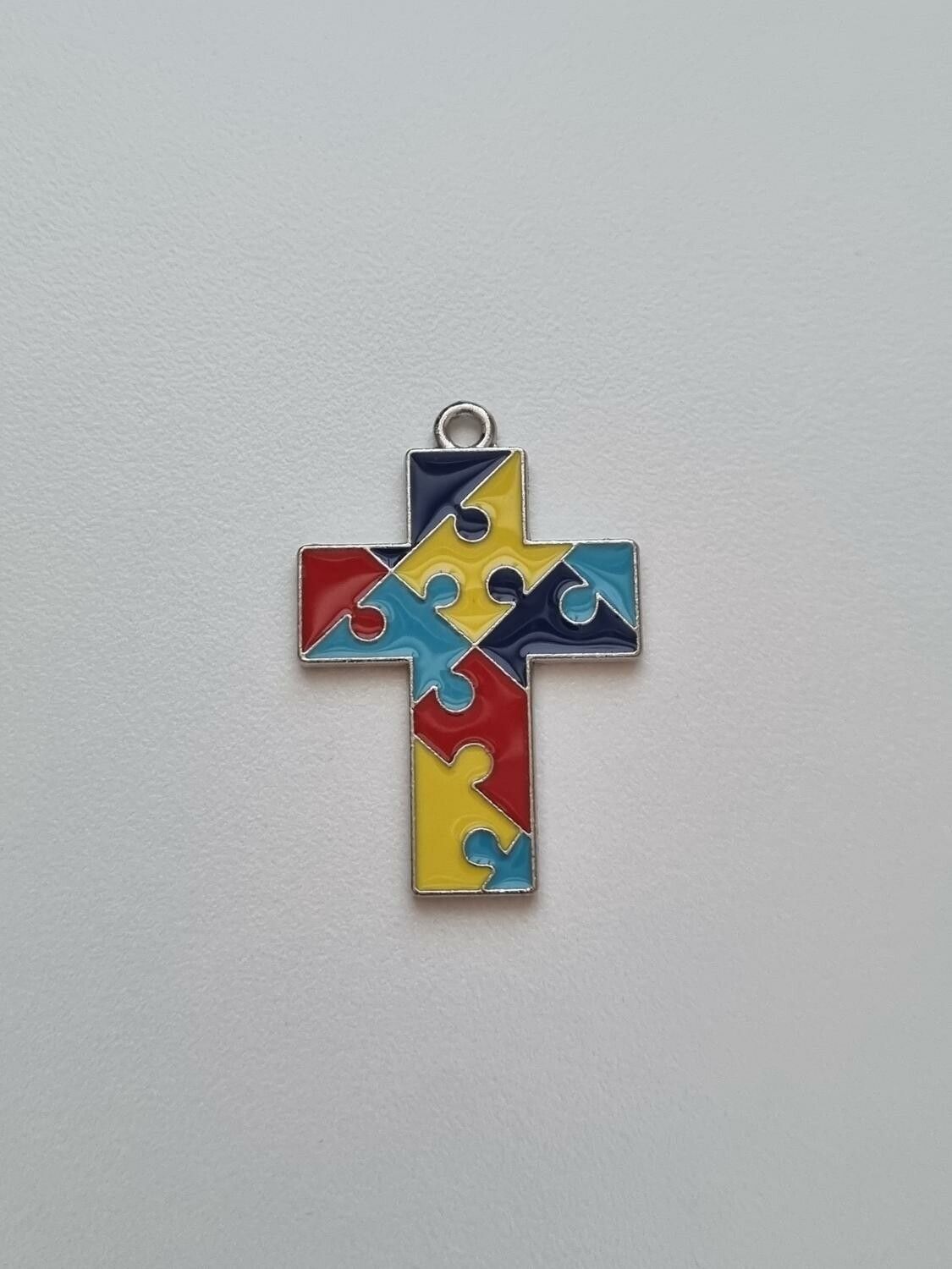 Berlock Autism Medvetenhet Pusselbit (kors)