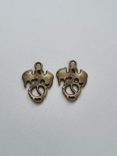 Berlocker Charms Miniatyr Drake / Drakar, 2 st bronsfärgade