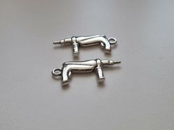 Berlocker Charms Miniatyr Borr / borrar, 2 st silverfärgade