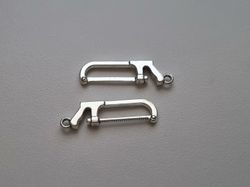 Berlocker Charms Miniatyr Bågfil, 2 st silverfärgade