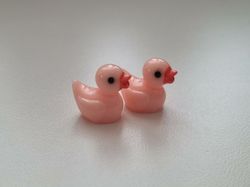 Miniatyr anka miniatyrankor ankungar (2 st rosa)