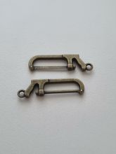 Berlocker Charms Miniatyr Bågfil, 2 st bronsfärgade