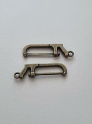 Berlocker Charms Miniatyr Bågfil, 2 st bronsfärgade