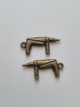 Berlocker Charms Miniatyr Borr / borrar, 2 st bronsfärgade