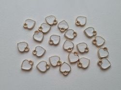 Berlocker Charms Hjärtan 10 st (vita)