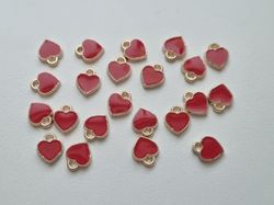 Berlocker Charms Hjärtan 10 st (röda)