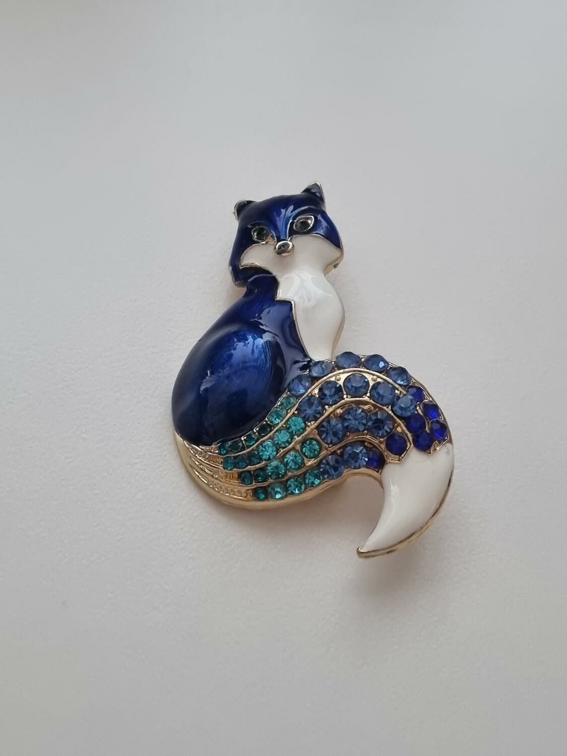 1 st detaljrik brosch hänge - Räv (blå)