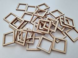 10 st träramar, trädekorationer, dekorationer för scrapbooking (2x2 cm)