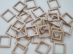 10 st träramar, trädekorationer, dekorationer för scrapbooking (2x2 cm)