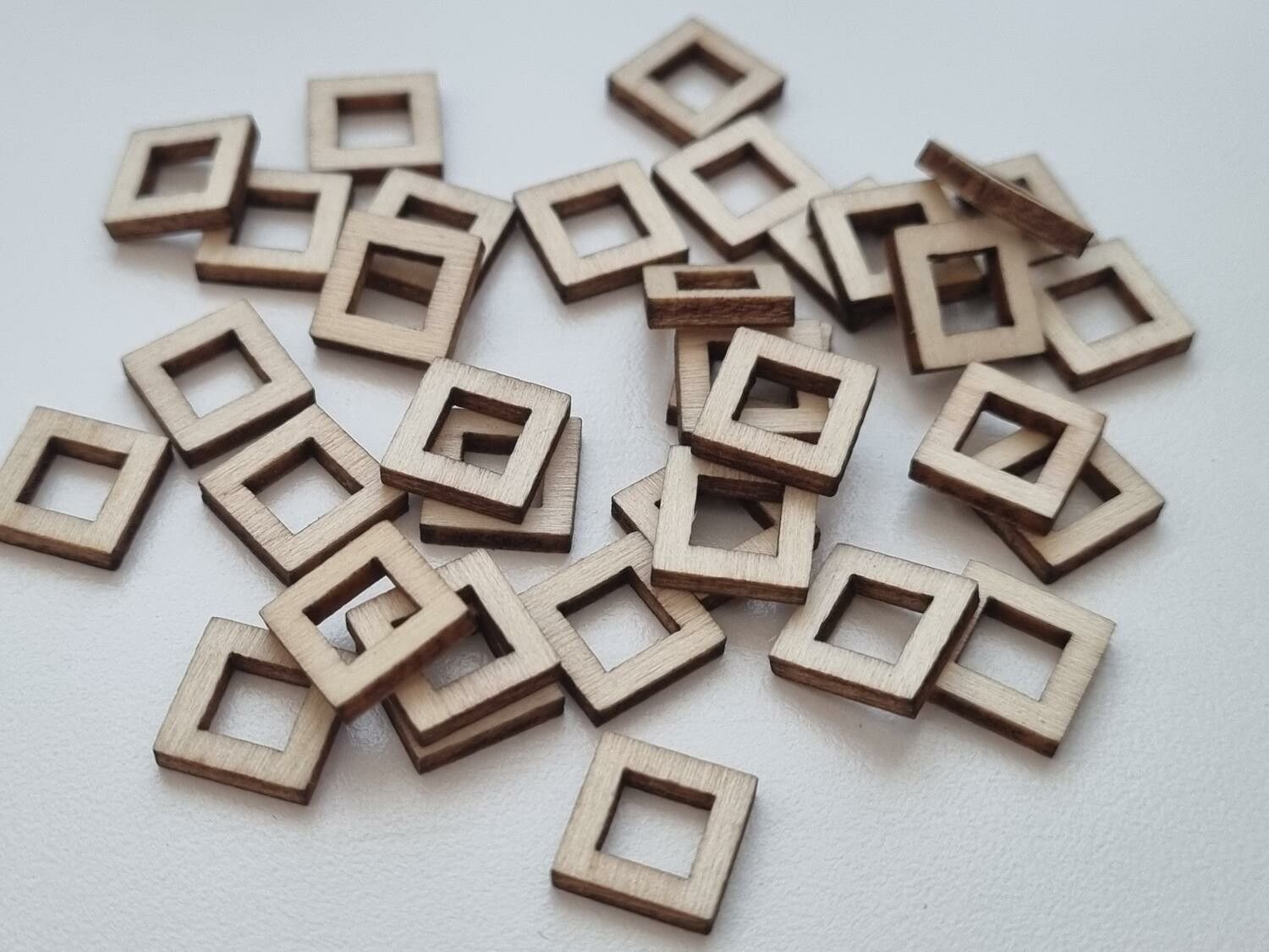10 st träramar, trädekorationer, dekorationer för scrapbooking (1x1 cm)