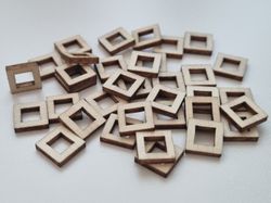 10 st träramar, trädekorationer, dekorationer för scrapbooking (1x1 cm)