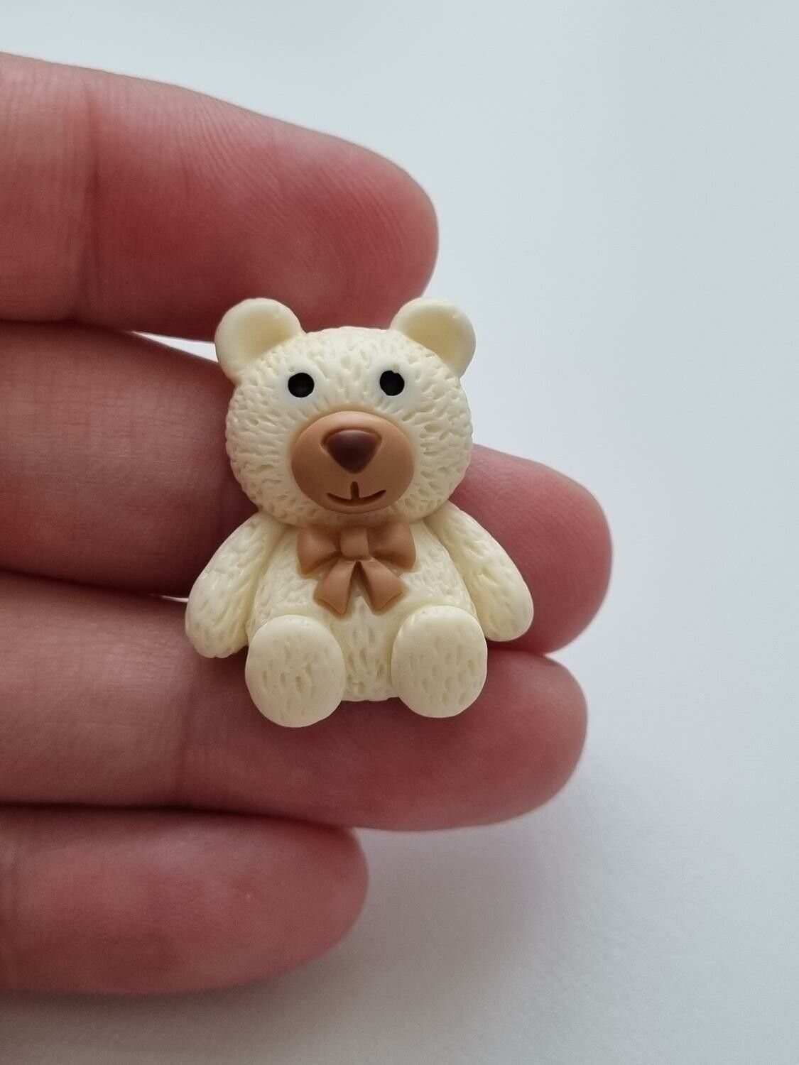 Nalle miniatyr, miniatyrnalle, mininalle (2,9 cm hög - Cremefärgad)