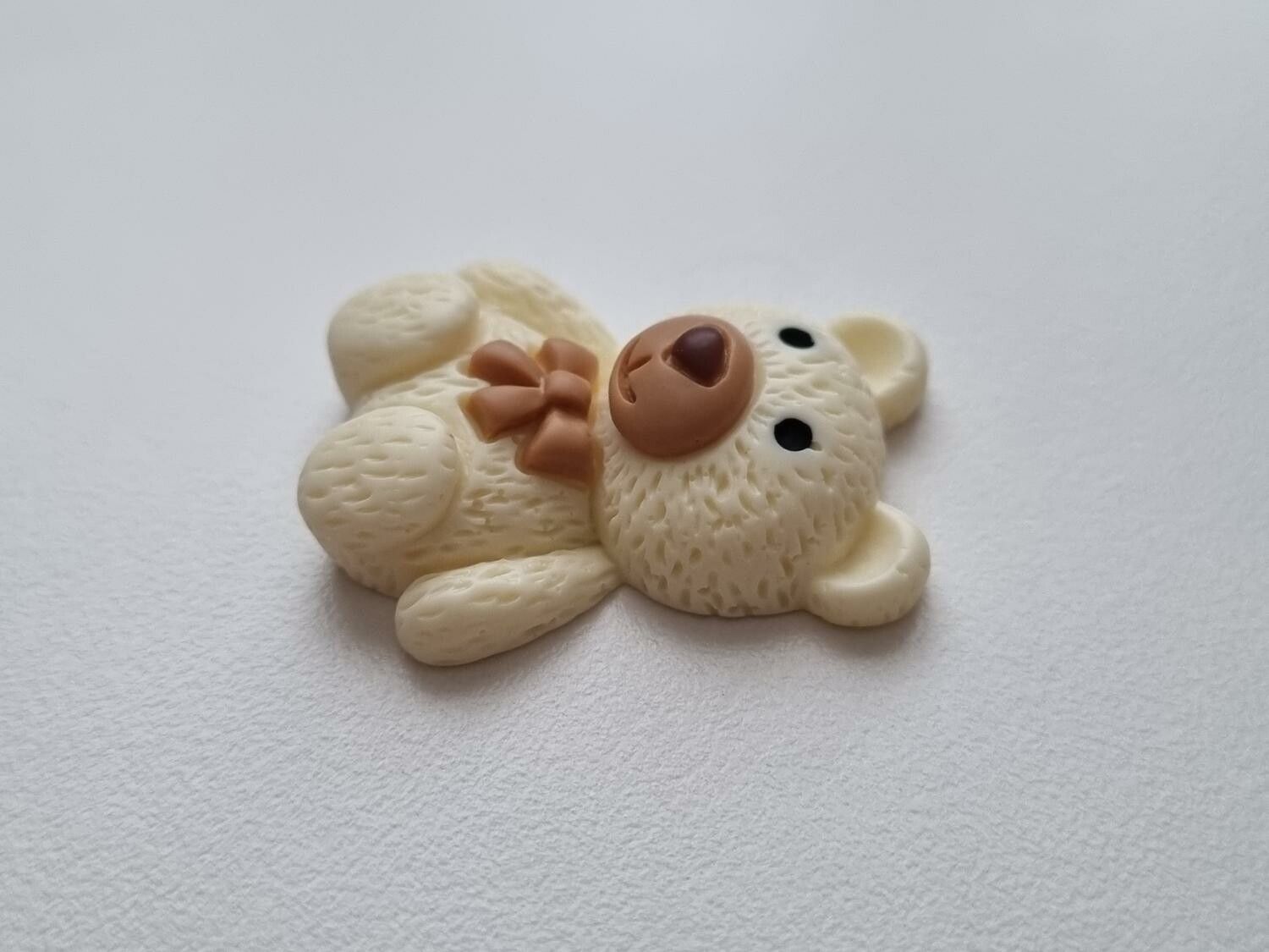 Nalle miniatyr, miniatyrnalle, mininalle (2,9 cm hög - Cremefärgad)