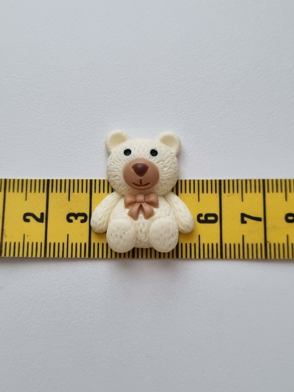 Nalle miniatyr, miniatyrnalle, mininalle (2,9 cm hög - Cremefärgad)