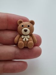 Nalle miniatyr, miniatyrnalle, mininalle (2,9 cm hög - Brun)