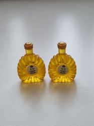 XO cognac, cognacflaskor, miniatyrer till dockskåp, tittskåp (2 st, orange/gul)
