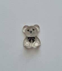Transparent nalle, miniatyr för dekoration (2 x 1,5 cm)