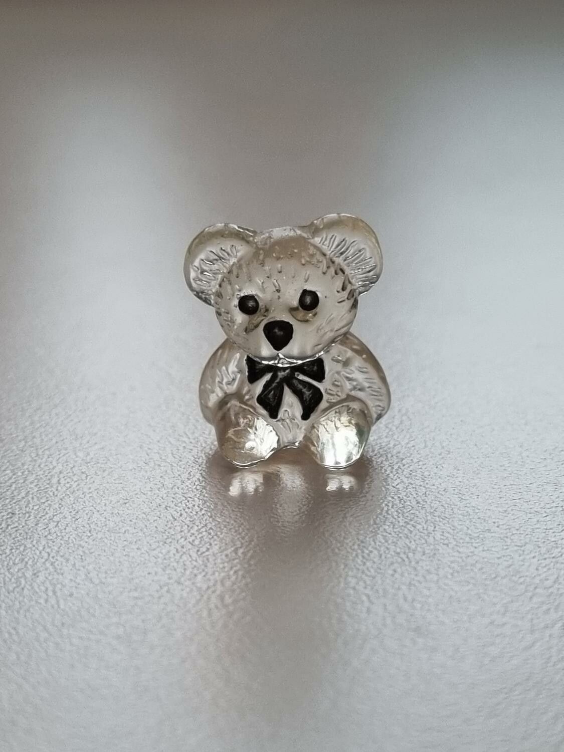 Transparent nalle, miniatyr för dekoration (2 x 1,5 cm)