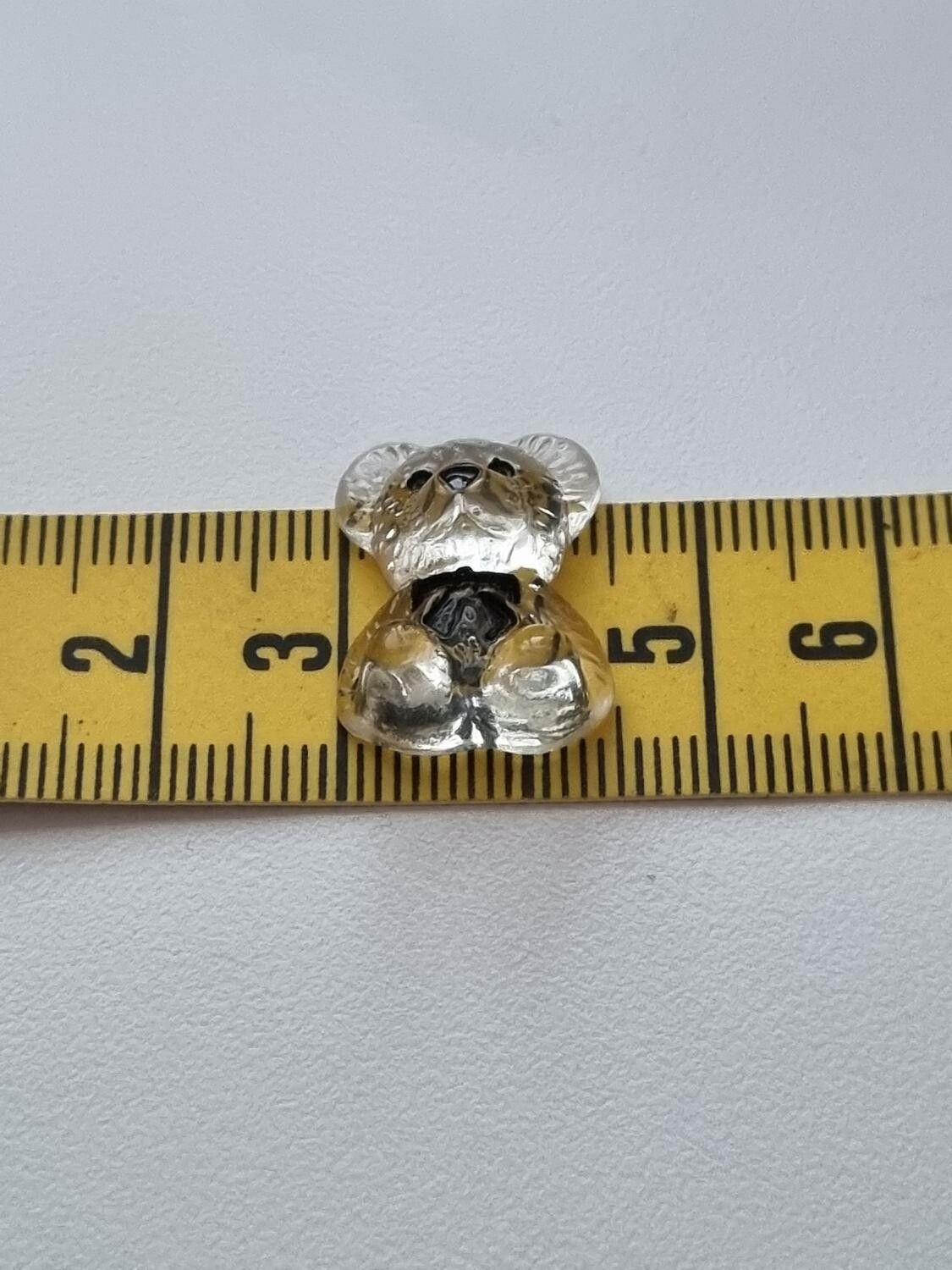Transparent nalle, miniatyr för dekoration (2 x 1,5 cm)
