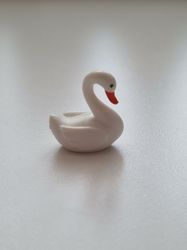 Handmålad svan, miniatyr, miniatyrsvan, minisvan (2,2 cm hög - Vit)