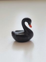 Handmålad svan, miniatyr, miniatyrsvan, minisvan (2,2 cm hög - Svart)