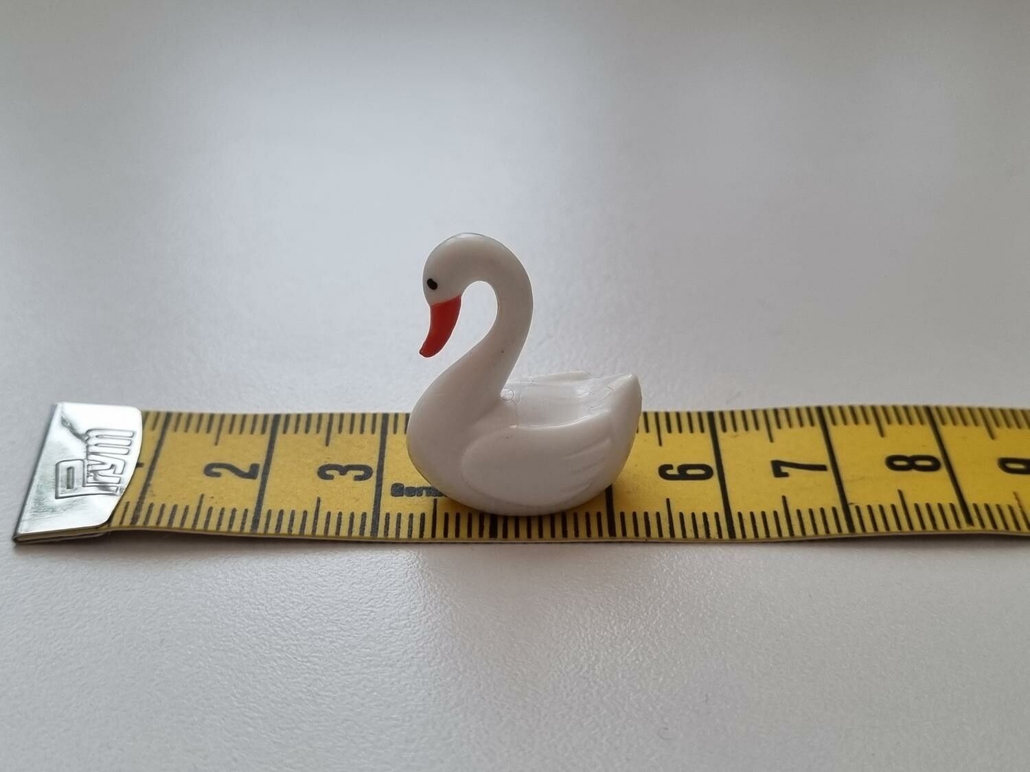Handmålad svan, miniatyr, miniatyrsvan, minisvan (2,2 cm hög - Vit)
