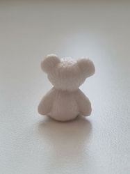 Nalle miniatyr, miniatyrnalle, mininalle (1,9 cm hög - Vit)