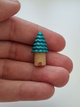 1 st miniträd, minigran miniatyr gran (2,7 x 1,3 cm)