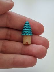 1 st miniträd, minigran miniatyr gran (2,7 x 1,3 cm)
